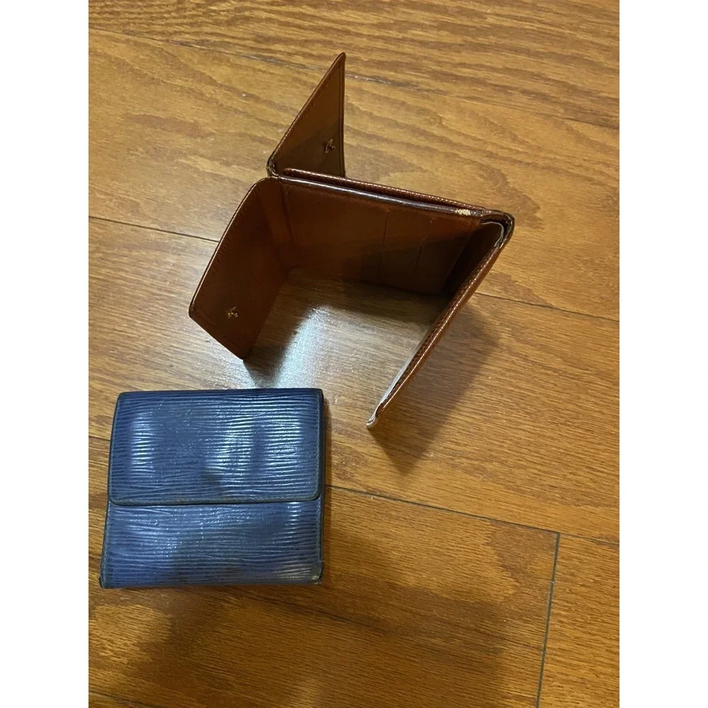 Used Lots of‎ 2 Auth Louis Vuitton Eli Leather Blue Coffee Trash Poor Condition